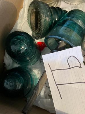 Four Teal Green Insulators