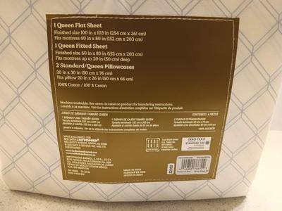 Brand-new Queen-Sized sheet set - Printed Cotten Sateen 400 thread count
