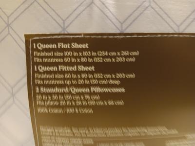 Brand-new Queen-Sized sheet set - Printed Cotten Sateen 400 thread count