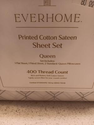 Brand-new Queen-Sized sheet set - Printed Cotten Sateen 400 thread count