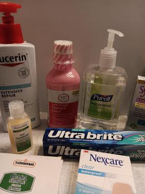 Variety of medical and Hygiene Products - lotions - OTC medicines - heat pad and more