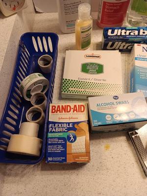 Variety of medical and Hygiene Products - lotions - OTC medicines - heat pad and more