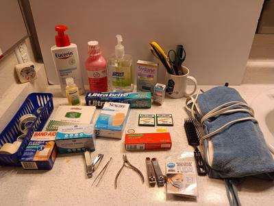 Variety of medical and Hygiene Products - lotions - OTC medicines - heat pad and more