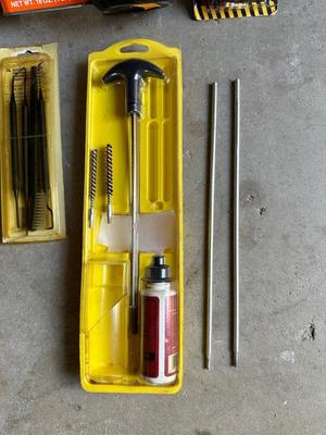 GUN LOCK, LEAD FOR MAKING BULLETS, GUN CLEANING MATERIAL AND RELOADING GUN POWDER