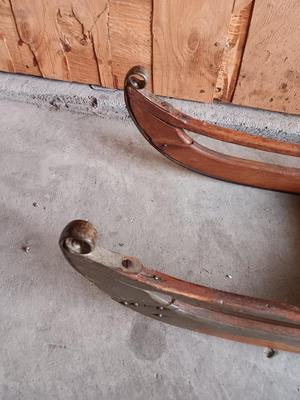 Antique wooden Sled primitive with metal runners