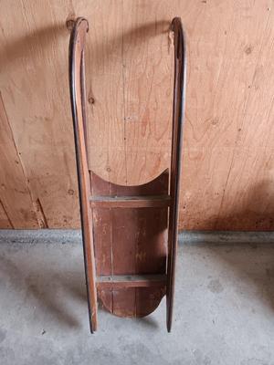Antique wooden Sled primitive with metal runners