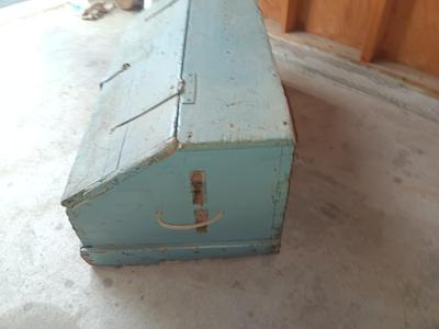 Primitive toolbox with inside drawer