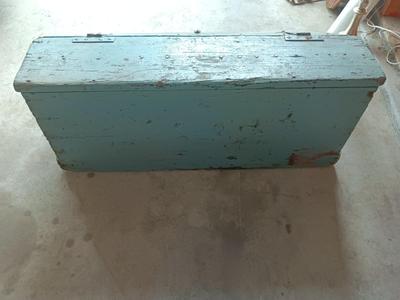 Primitive toolbox with inside drawer