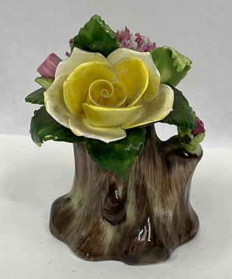 Adderley Flower Figurine 3” tall Petite Porcelain Floral - Made In England