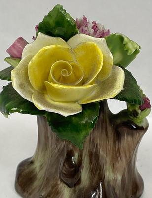 Adderley Flower Figurine 3” tall Petite Porcelain Floral - Made In England