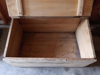 Primitive wooden storage box / toolbox