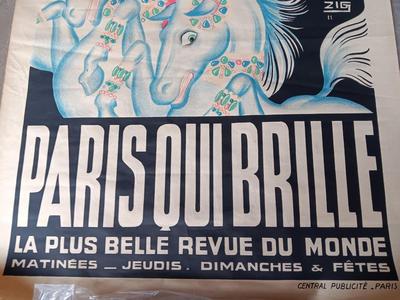 Rare poster - Mistinguett Casino de Paris Paris qui Brille La Plus Belle Revue du Monde, 1931