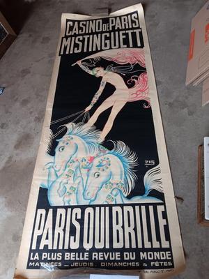 Rare poster - Mistinguett Casino de Paris Paris qui Brille La Plus Belle Revue du Monde, 1931