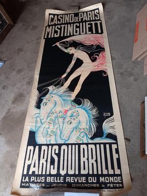 Rare poster - Mistinguett Casino de Paris Paris qui Brille La Plus Belle Revue du Monde, 1931