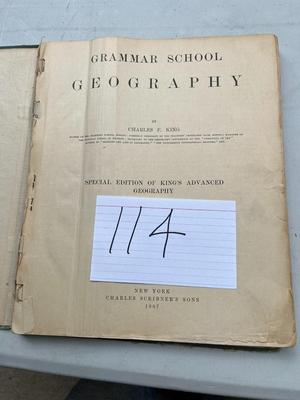 1907 Grammar School Geography Book by Charles F. King