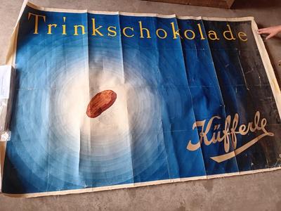 rare Antique Poster on canvas - Trinkschokolade Kufferle