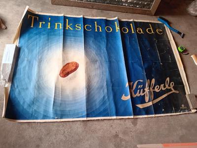 rare Antique Poster on canvas - Trinkschokolade Kufferle