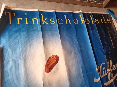 rare Antique Poster on canvas - Trinkschokolade Kufferle