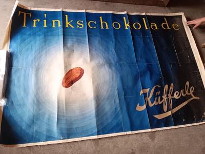 rare Antique Poster on canvas - Trinkschokolade Kufferle