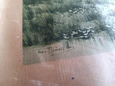 Rare Antique artwork by Geo. Howell Gay on silk