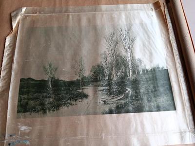 Rare Antique artwork by Geo. Howell Gay on silk