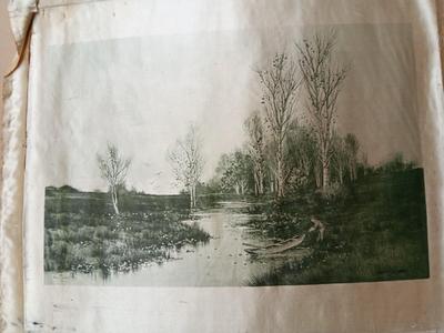 Rare Antique artwork by Geo. Howell Gay on silk