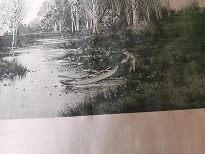 Rare Antique artwork by Geo. Howell Gay on silk