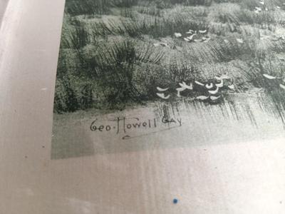 Rare Antique artwork by Geo. Howell Gay on silk