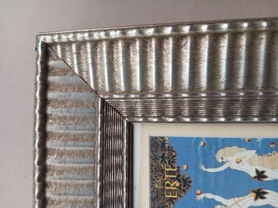 Art deco framed Sevenarts 'EAU ERTE' Natural Spring water label