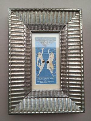 Art deco framed Sevenarts 'EAU ERTE' Natural Spring water label