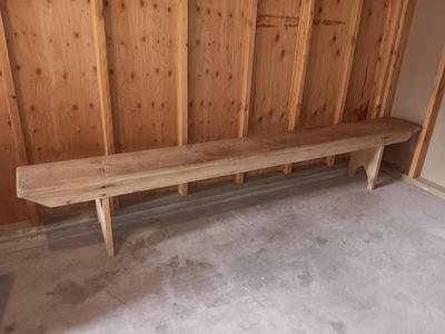 Antique solid wood Tressel Bench - 8'Long- Trestle or Farmhouse