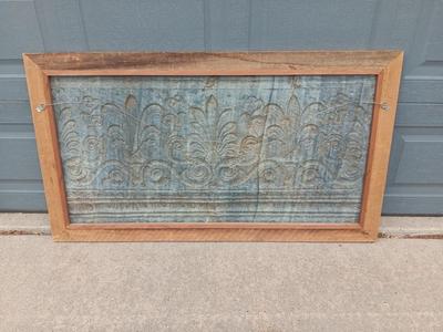 Rustic framed, Antique Shabby tin metal Decorative Architectural wall hanging