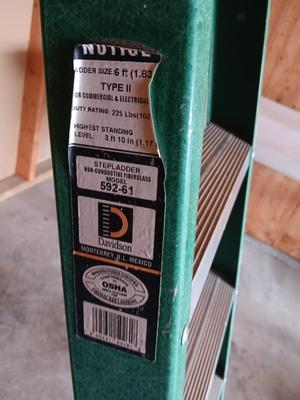 Fiberglass Six foot step ladder for commercial & Electrical