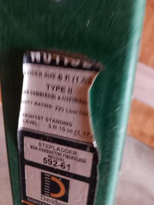 Fiberglass Six foot step ladder for commercial & Electrical