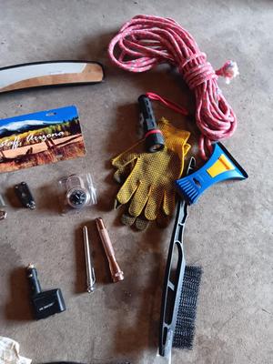 Automotive needs - Jumper cables - Mag light - Rope - Ice scrapers and more