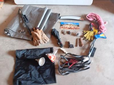 Automotive needs - Jumper cables - Mag light - Rope - Ice scrapers and more