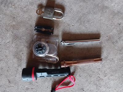 Automotive needs - Jumper cables - Mag light - Rope - Ice scrapers and more