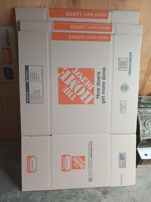 5 The Home Depot moving boxes UNUSED 3 Large and 2 Medium