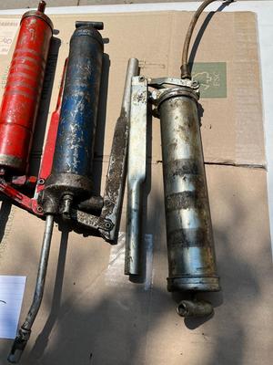 Three (3) Hand Pump Grease Guns