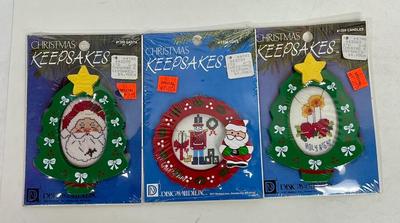 Christmas Ornaments Designs for the Needle Cross Stitch Kits - 3pc Lot