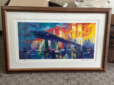 Leroy Neiman Brookln bridge hand signed lithograph