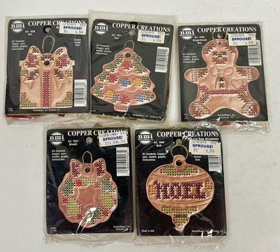 Copper Creations Christmas Ornament Craft Kits - 5pc Lot