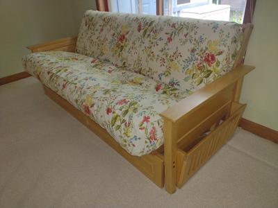 Wood Frame Futon Sofa with Beautyrest Mattress