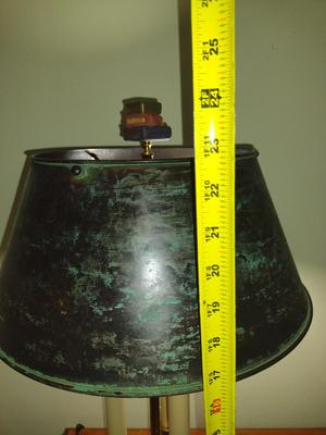 Metal Base and Post Towle Style Lamp with Shade