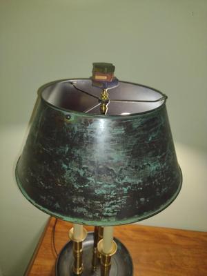 Metal Base and Post Towle Style Lamp with Shade