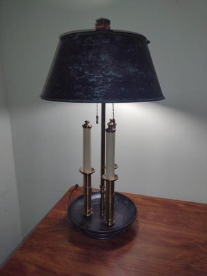 Metal Base and Post Towle Style Lamp with Shade