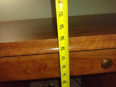 Wood Finish Knee Hole Desk- Approx 59" x 29" x 29" Tall (No Contents)