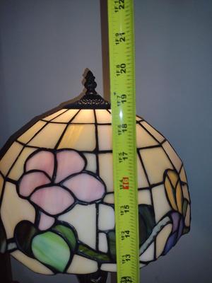 Tiffany Style Stained Glass Lamp with Metal Post