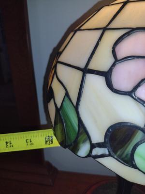 Tiffany Style Stained Glass Lamp with Metal Post
