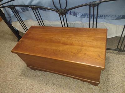 Amish Country Cherry Blanket Chest with Key- Approx 36" x 17" x 18" Tall
